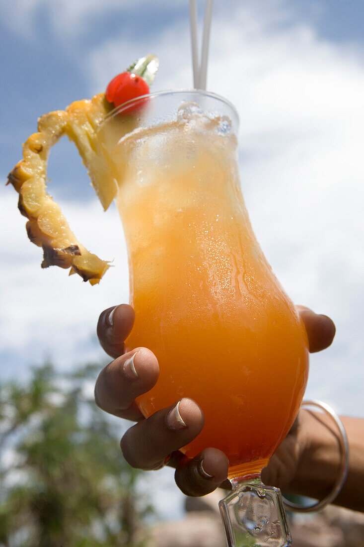 Tropical Cocktail at Lemuria Resort of Praslin,Praslin Island, Seychelles