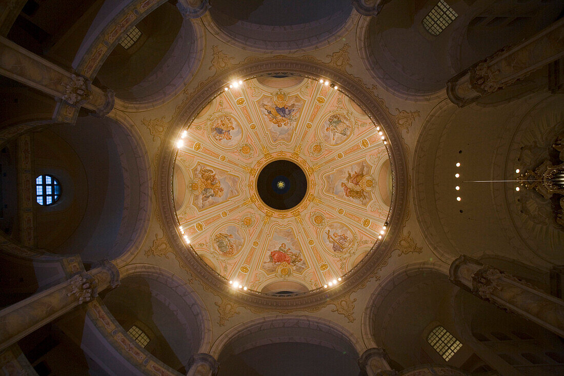 Inside of Dresden Frauenkirche, Dresden, Saxony, Germany