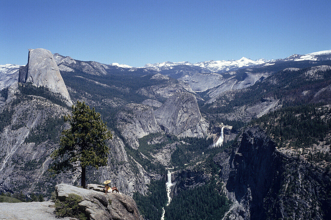 Half Dome and Nevada & Vernal Falls,View from Glacier Point, Yosemite National Park, California, USA