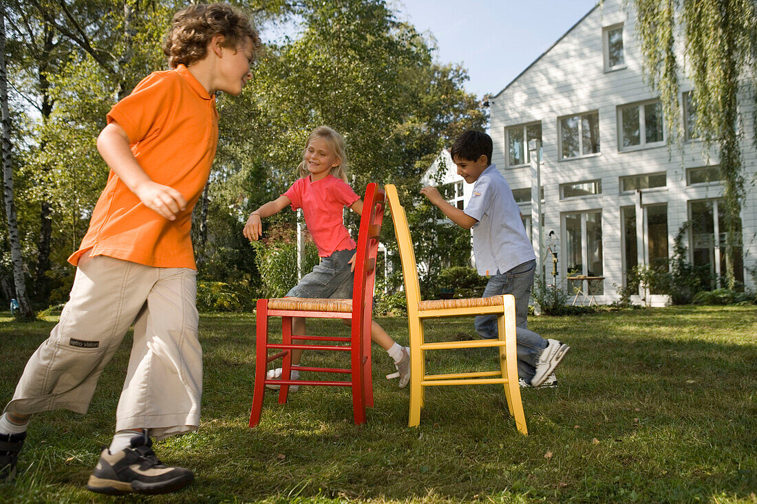 Children playing Musical Chairs, children's birthday party