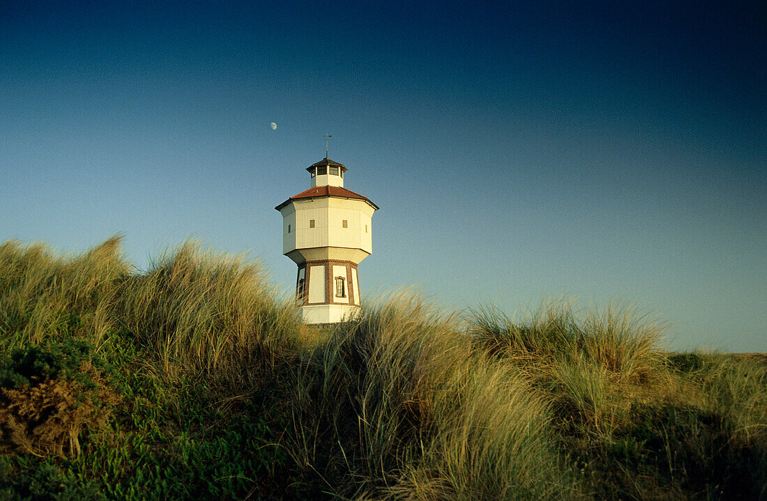 Water Tower and dunes, island Langeoog, East Friesland, Lower Saxony, Germany