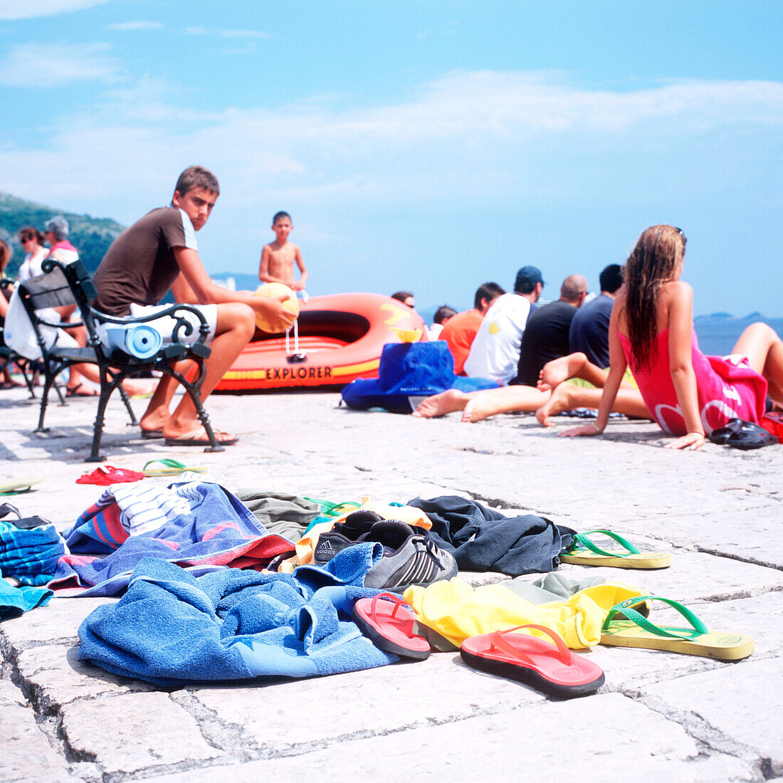 swimming spot in dubrovnik, croatia, dalmatia, adriatic sea