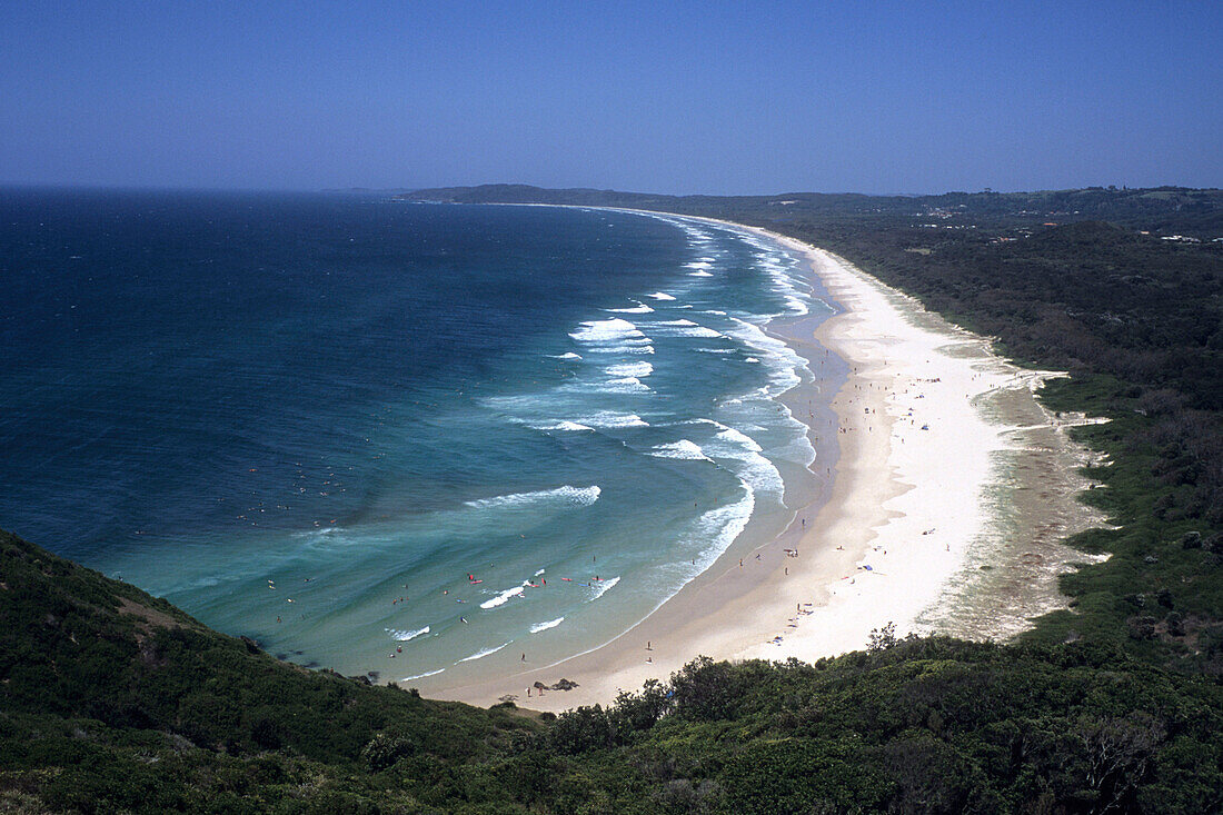 View of Tallow Beach, Byron Bay, New South Wales, Australia