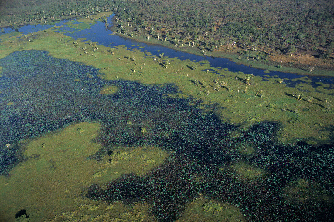 Eine Luftaufnahme von den Feuchtgebieten, Kakadu National Park, Northern Territory, Australien