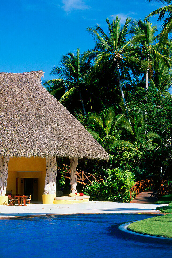 Restaurant in Hotel El Tamarindo, Cihuatlan Jalisco, Mexiko