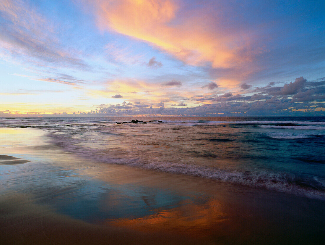 Sea view, evening atmosphere, Playa de la Pared, La Pared, Fuerteventura, Canary Islands, Atlantic Ocean, Spain