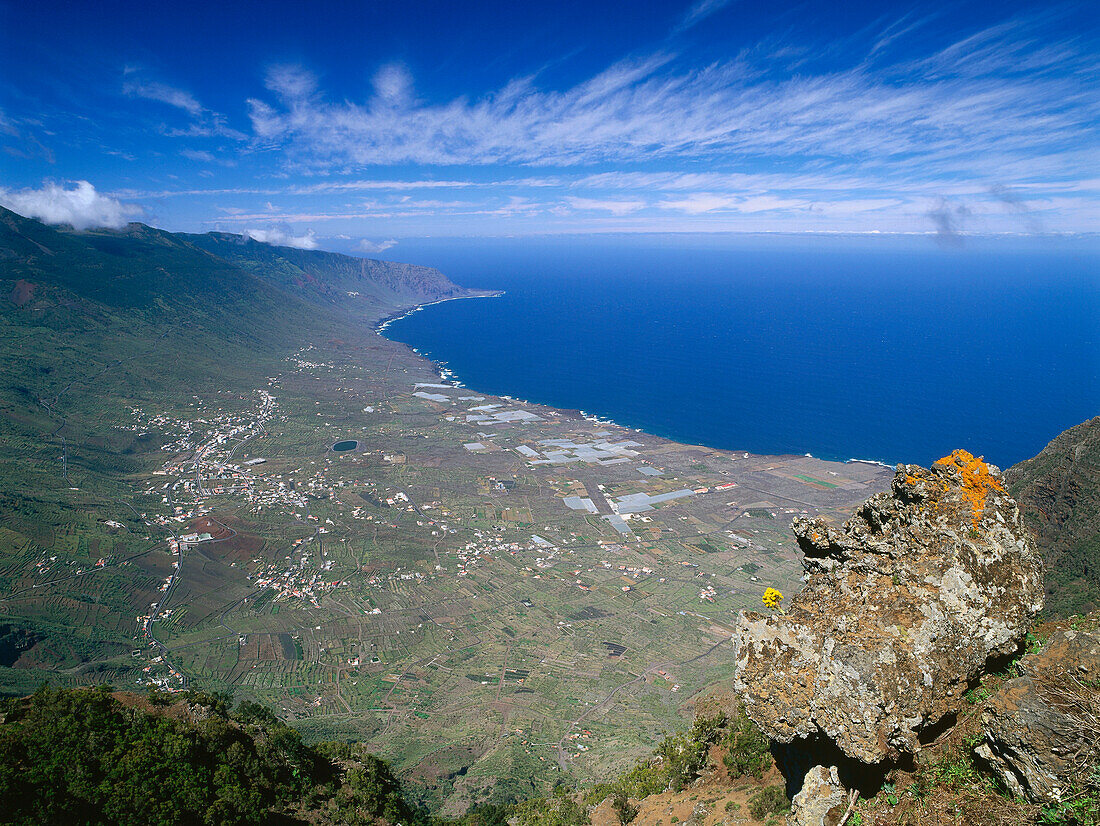 El Golfo vom Mirador de Jinama, El Hierro, Kanarische Inseln, Spanien, Europa