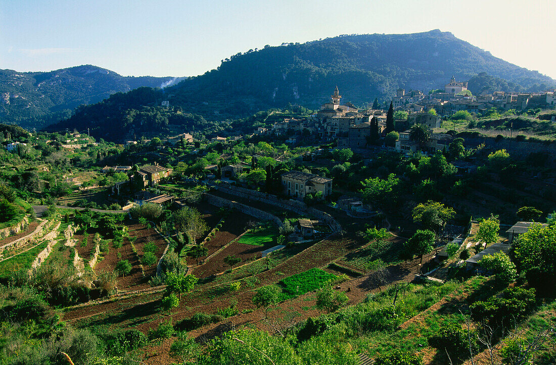 Valldemossa and Kartause Cloister, Sierra de Tramuntana, Majorca, Balearic Islands, Spain