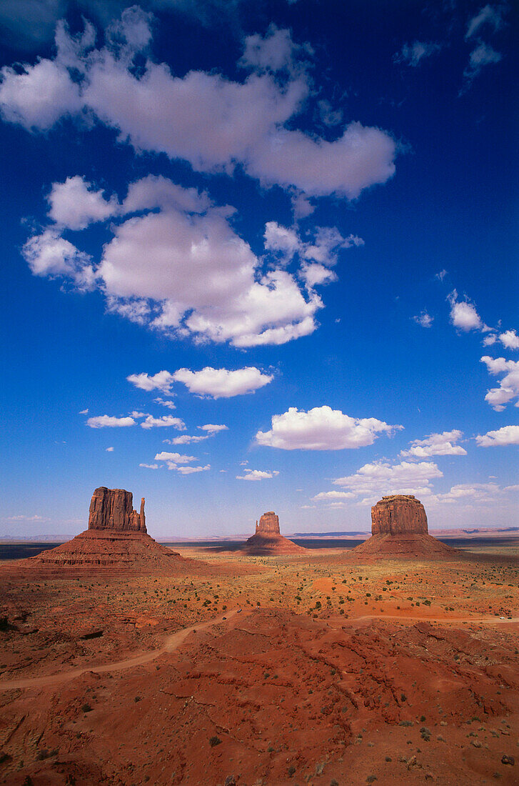 Tafelberge, Central Valley, Valley Drive, Monument Valley Navajo Tribal Park, Utah, Arizona, USA