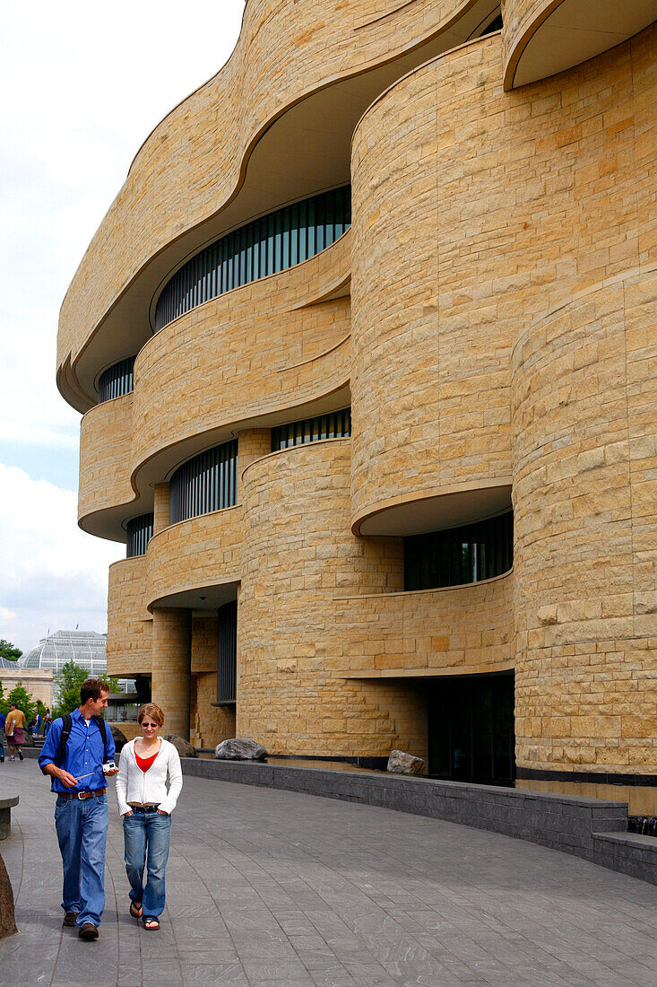 Tourists at the National Museum of the American Indian, Washington DC, United States, USA