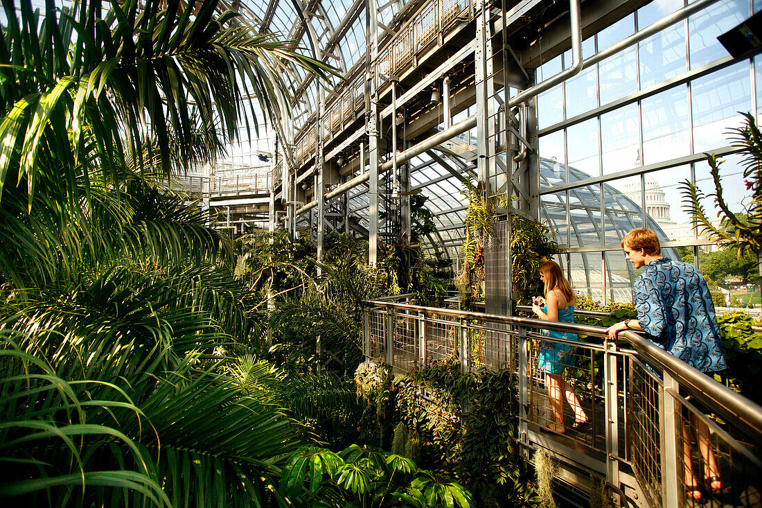 Touristen im botanischen Garten, Washington DC, Vereinigte Staaten von Amerika, USA