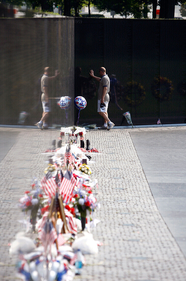 People at the Vietnam Veterans Memorial, Washington DC, United States, USA