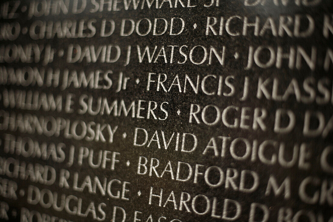 Denkmal, Vietnam Veterans Memorial, Washington DC, Vereinigte Staaten von Amerika, USA