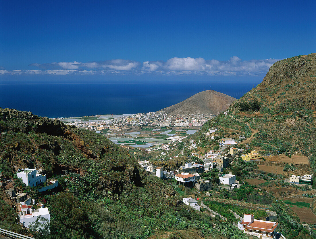 Blick von Caideros auf Montana de Galdar, Gran Canaria, Kanarische Inseln, Spanien