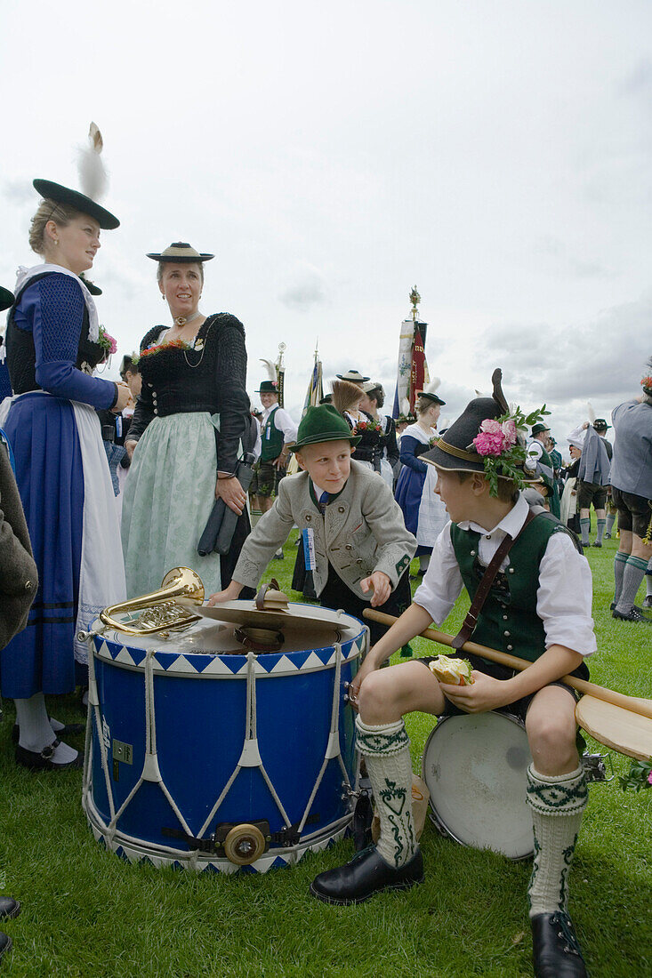 Procession in Tradional Costumes, Konigsdorf, Upper Bavaria, Germany