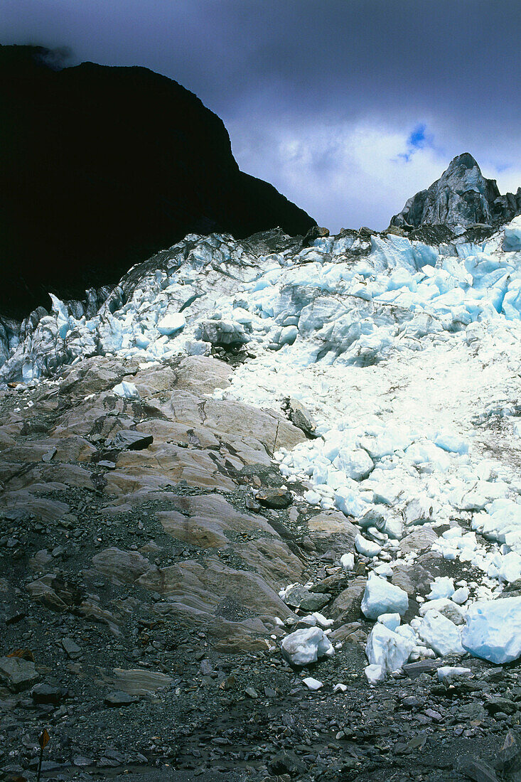 View of the Franz Josef Glacier, West Coast, South Island, New Zealand