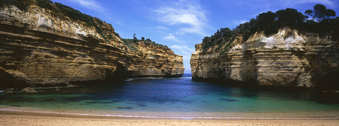Panorama of Loch Ard Gorge, Port Campbell National Park, Great Ocean Road, Victoria, Australia