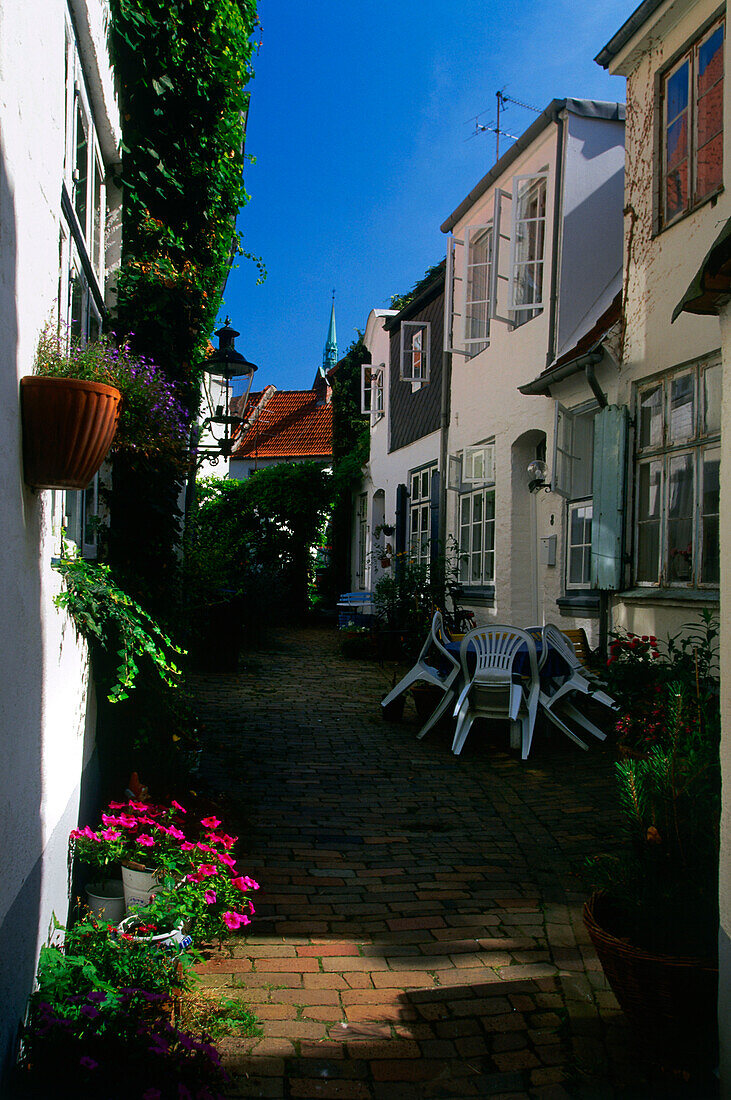 Stuewes Gang, oldtown, Luebeck, Schleswig-Holstein, Germany, Europe