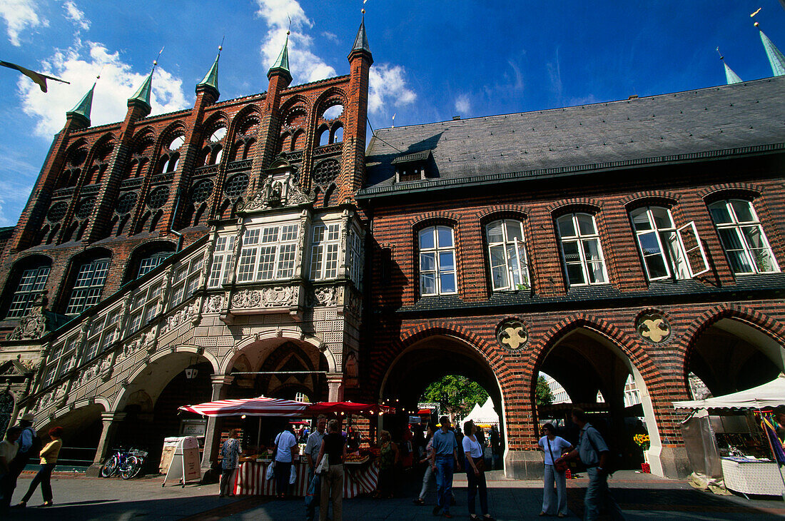 Big street, Town Hall, Luebeck, Schleswig-Holstein, Germany, Europe