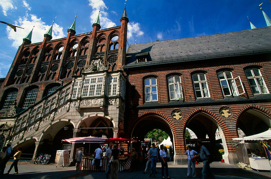 Breite Straße, Rathaus, Altstadt, Lübeck, Schleswig-Holstein, Deutschland, Europa