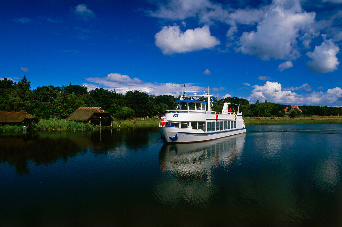 Excursion boat, Prerow, Darss, Mecklenburg-Western Pomerania, Germany