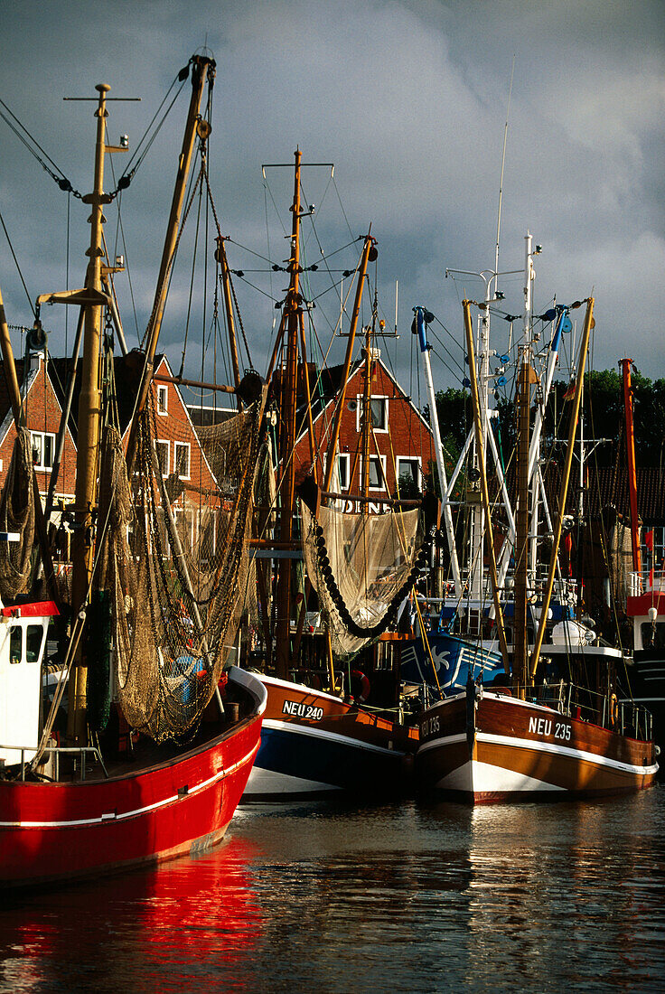 Fishing boats, harbour, Nauharlingersiel, East Frisia, Germany