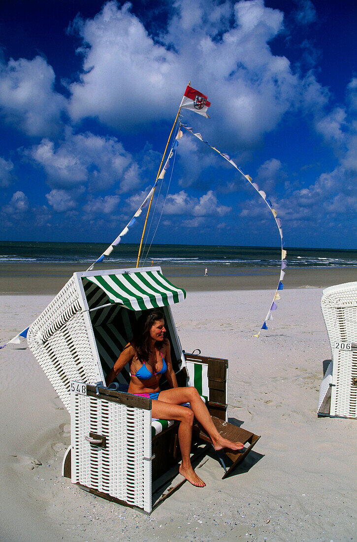 Beach chair, Wangerooge, East Frisia, Germany