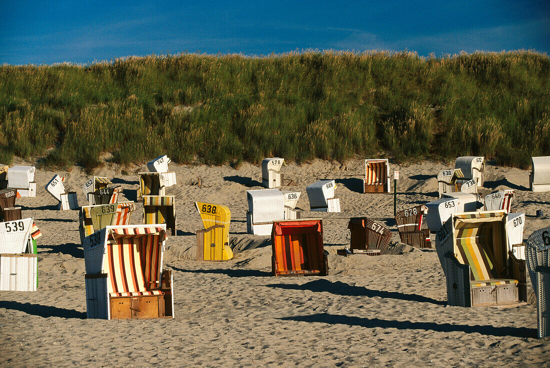 Strandkörbe, Ostfriesland, Niedersachsen, Deutschland, Europa