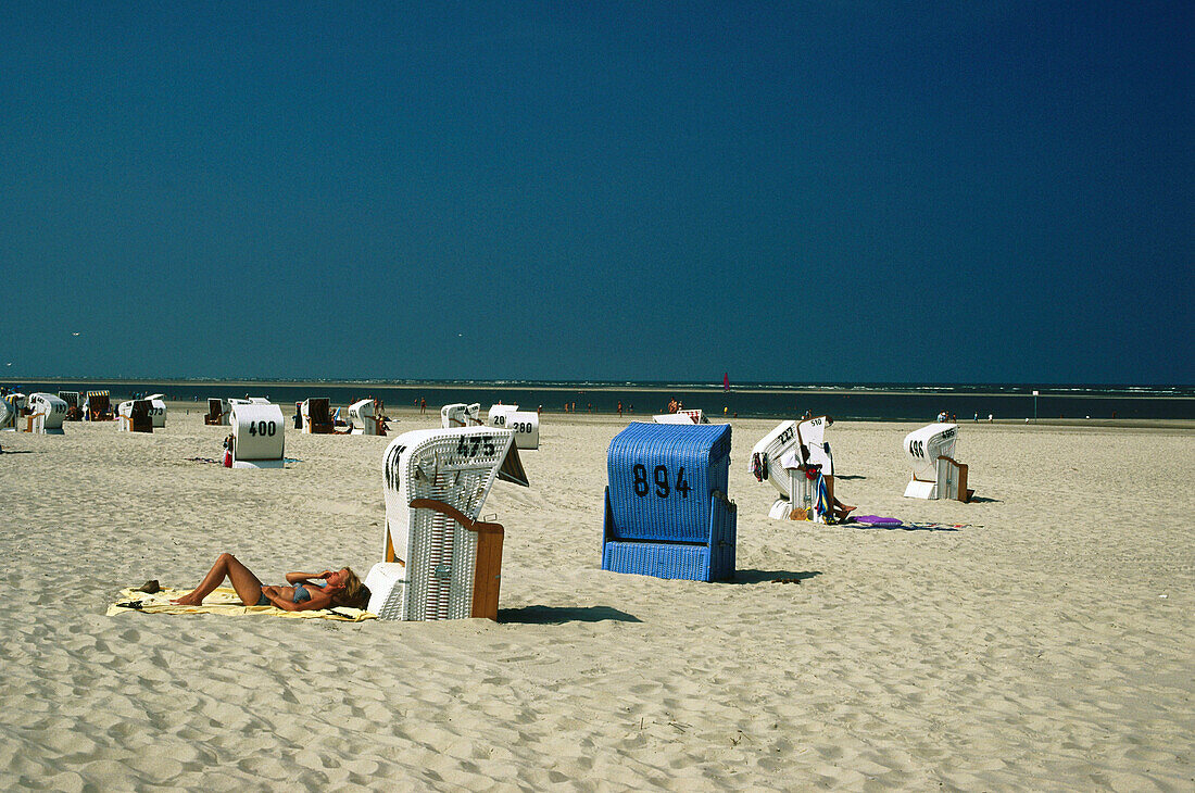 Strandkörbe, Ostfriesland, Niedersachsen, Deutschland, Europa