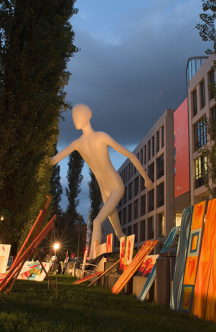 Running Man, Sculpture in Schwabing, Munich, Bavaria, Germany