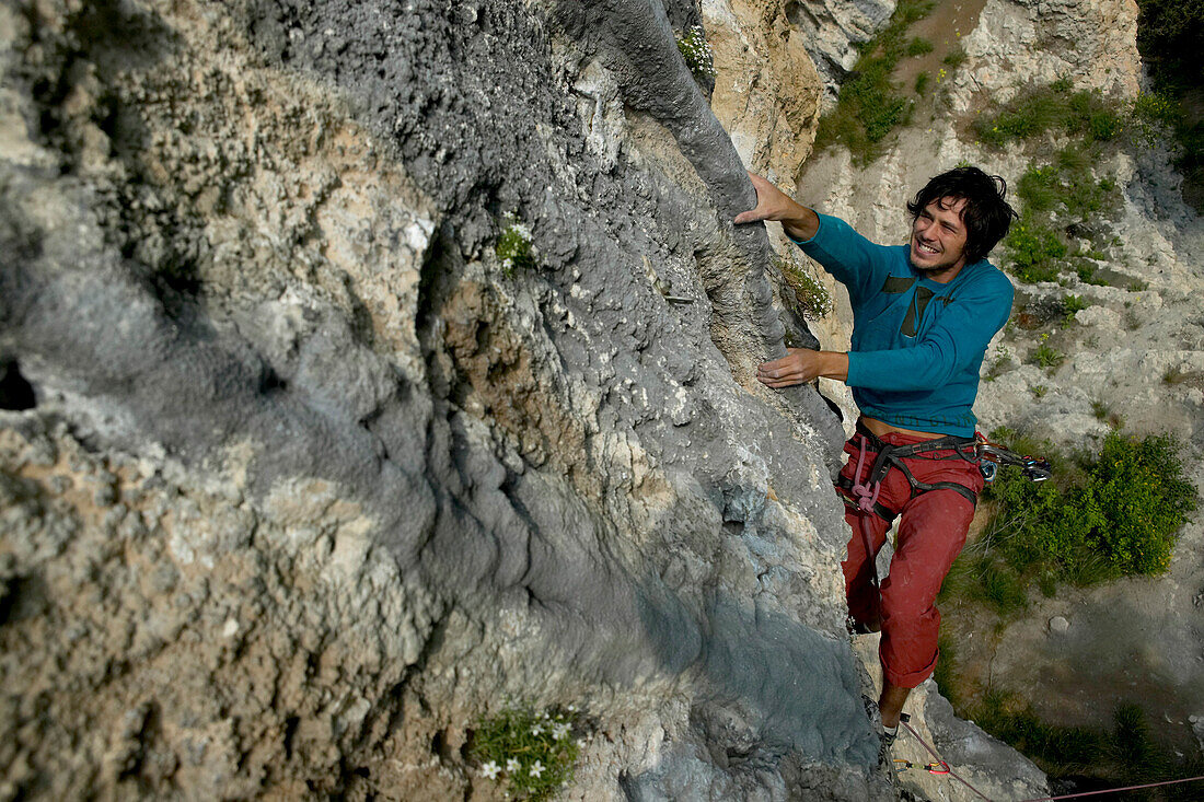 Man, Climber, Overhang, Ceredo, Lago di Garda, Italy