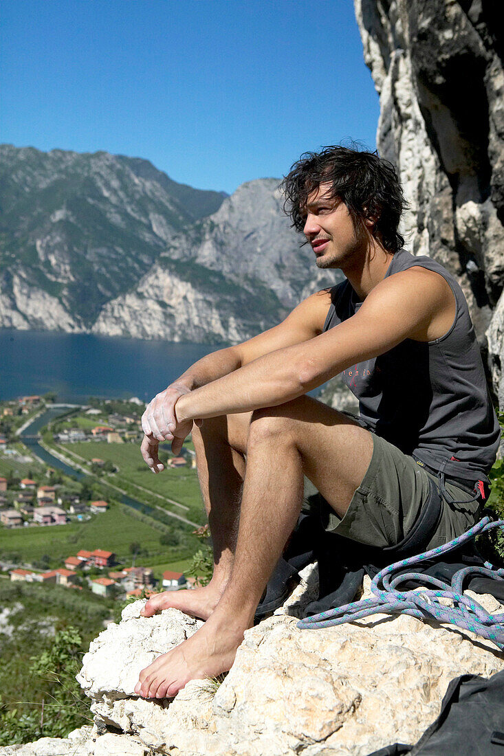Man, Climber, Lake, Nago, Lago di Garda, Italy