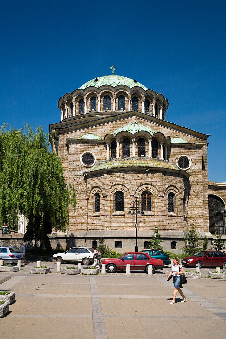 Christian orthodox church Sveta Nedelia in the sunlight, Sofia, Bulgaria, Europe