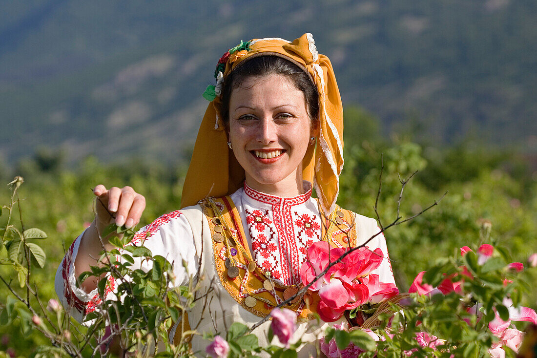 Rose picking girl, Rose Festival, Karlovo, Bulgaria