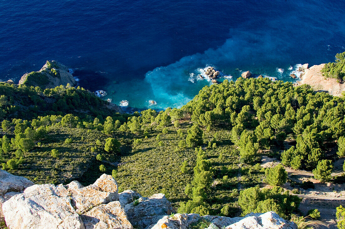 Coastal landscape and sea, Mediterranean sea, North Coast, Majorca, Spain