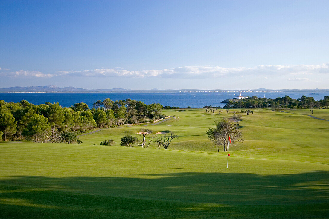 Golf club with sea view, Club de Golf Alcanada, Badia de Alcudia, Majorca, Spain