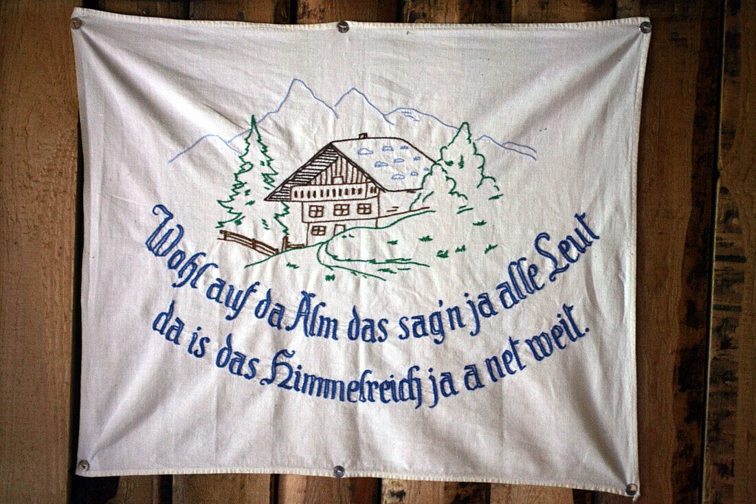 Traditional Embroidery, Karseggalm, Nationalpark Hohe Tauern, Salzburger Land, Austria