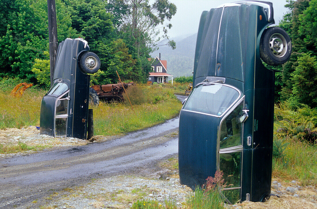 Scrap yard along Highway 7, New Zealand