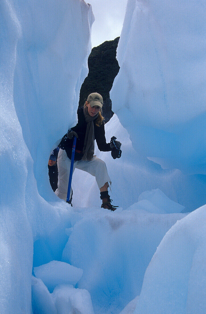 Tour auf den Franz Josef Gletscher. Er ist einer der wenigen wachsenden Gletschern, Neuseeland