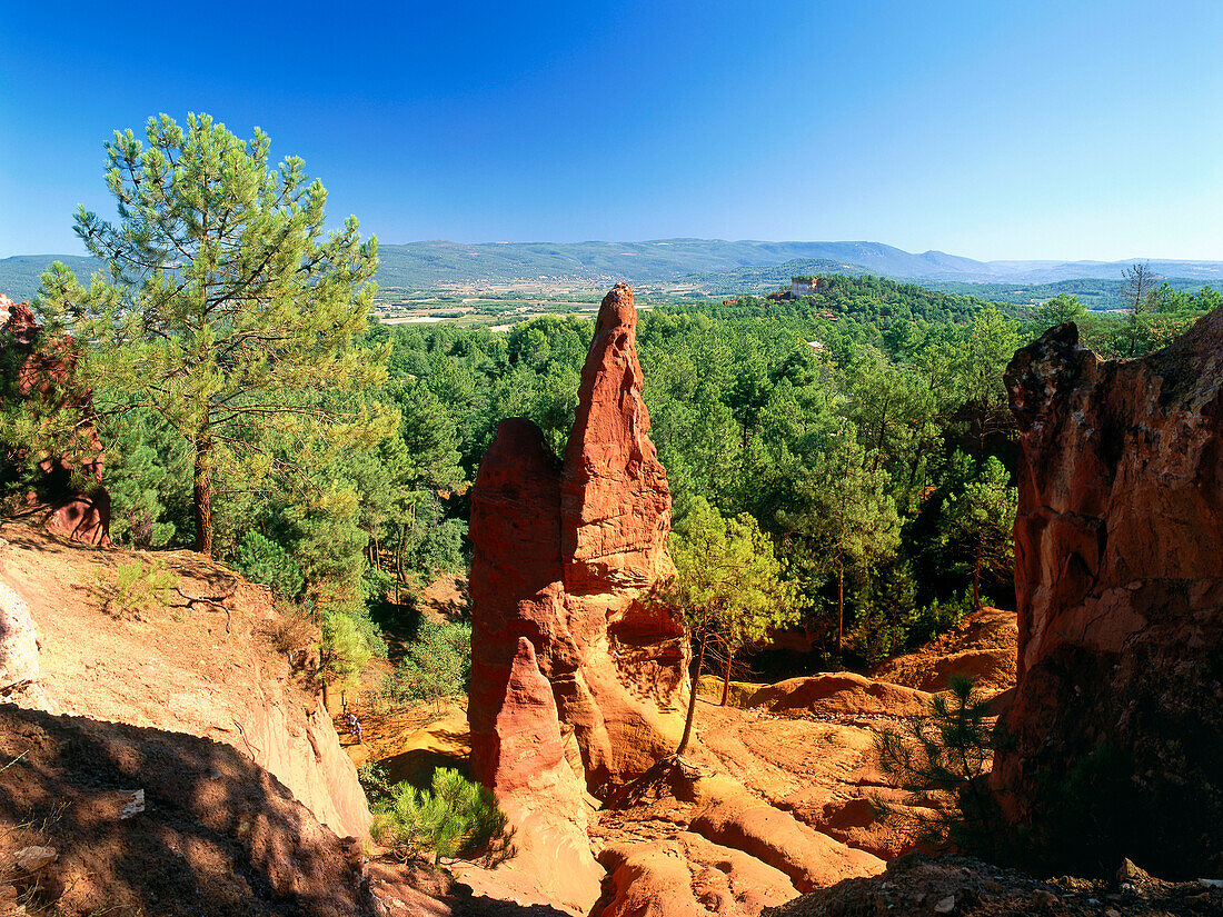 Ockerbrüche Chaussee des Geants, Roussilion, Vaucluse, Provence, Frankreich, Europa