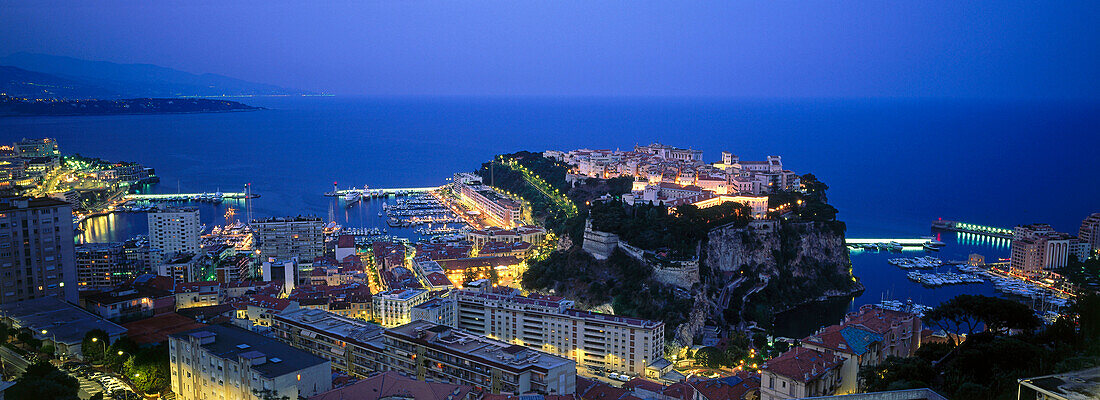 Rocher de Monaco, Prince's Palace und Häfen, Monaco-Ville, Fürstentum Monaco, Côte d'Azur, Côte d'Azur, Europa