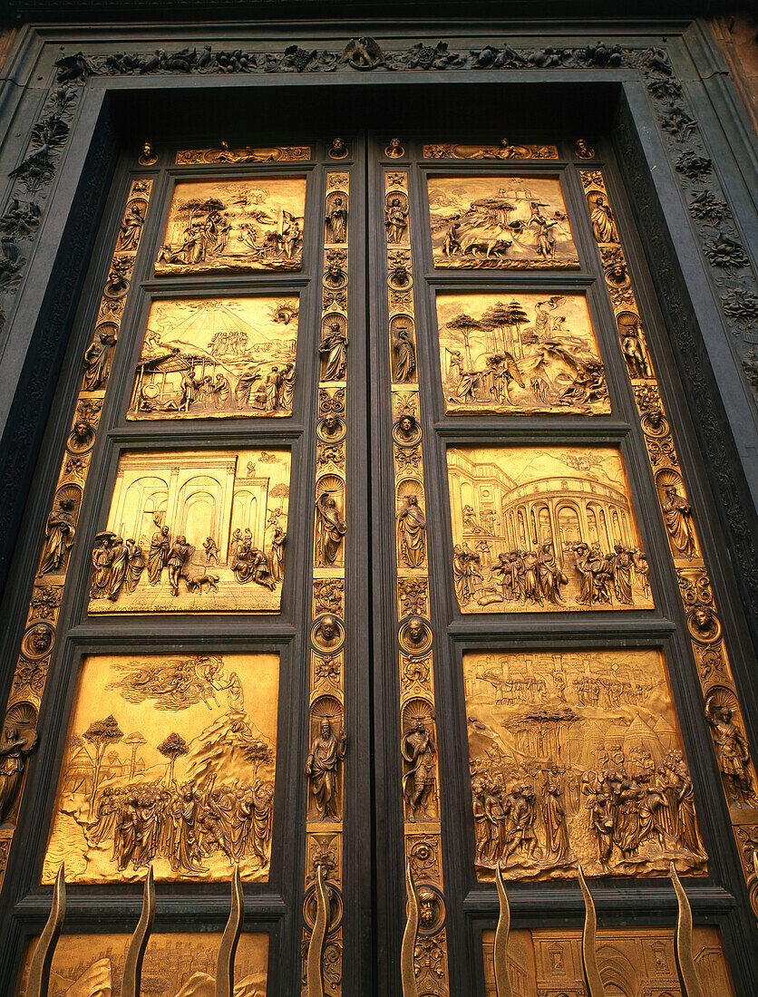 Porta del Paradiso, Bronzetür, Battistero San Giovanni, Florenz, Toskana, Italien