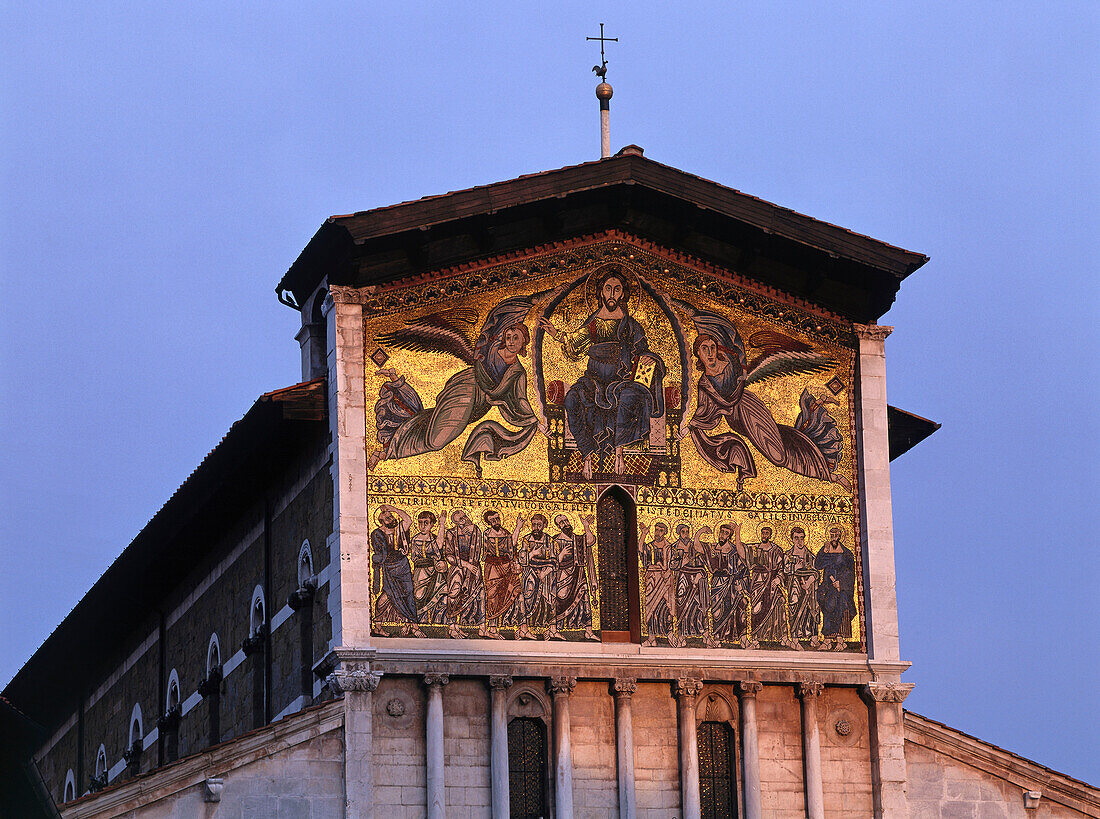 Gable-mosaic, church San Frediano, Lucca, Tuscany, Italy