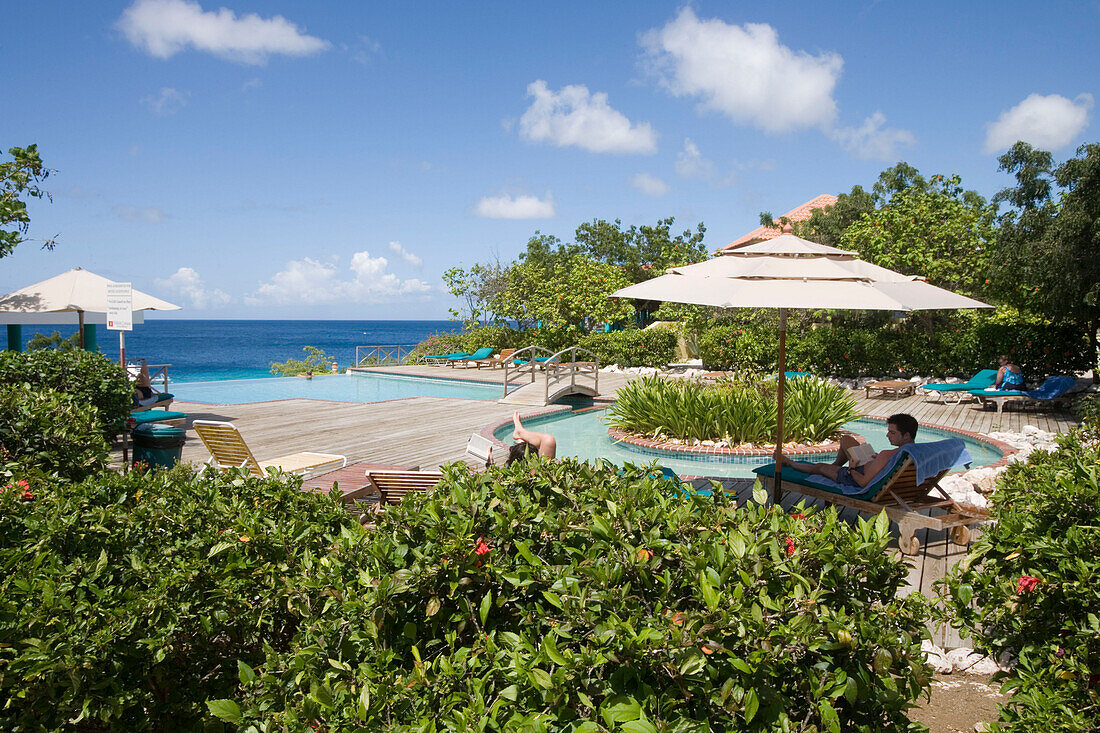 Pool im Habitat Curacao Resort, nahe St. Willibrordus, Curacao, ABC-Inseln, Niederländische Antillen, Karibik