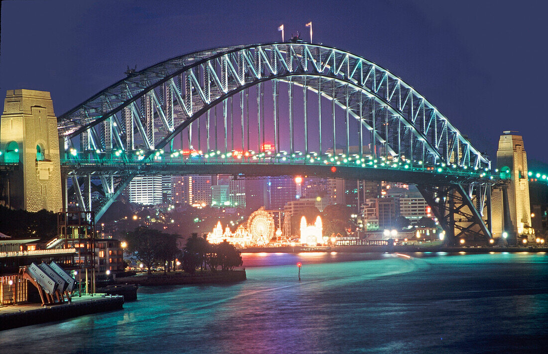 Austalia, sydney,  harbor bridge at night