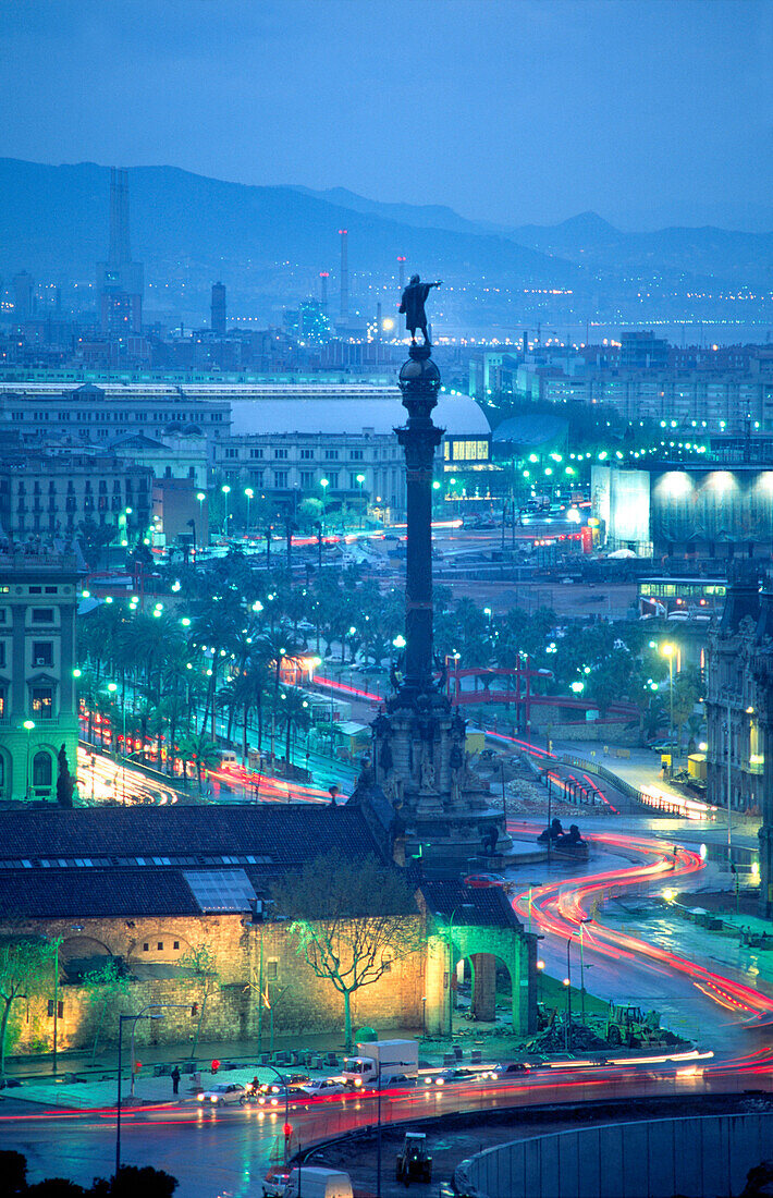 City view with Montjuic,Barcelona