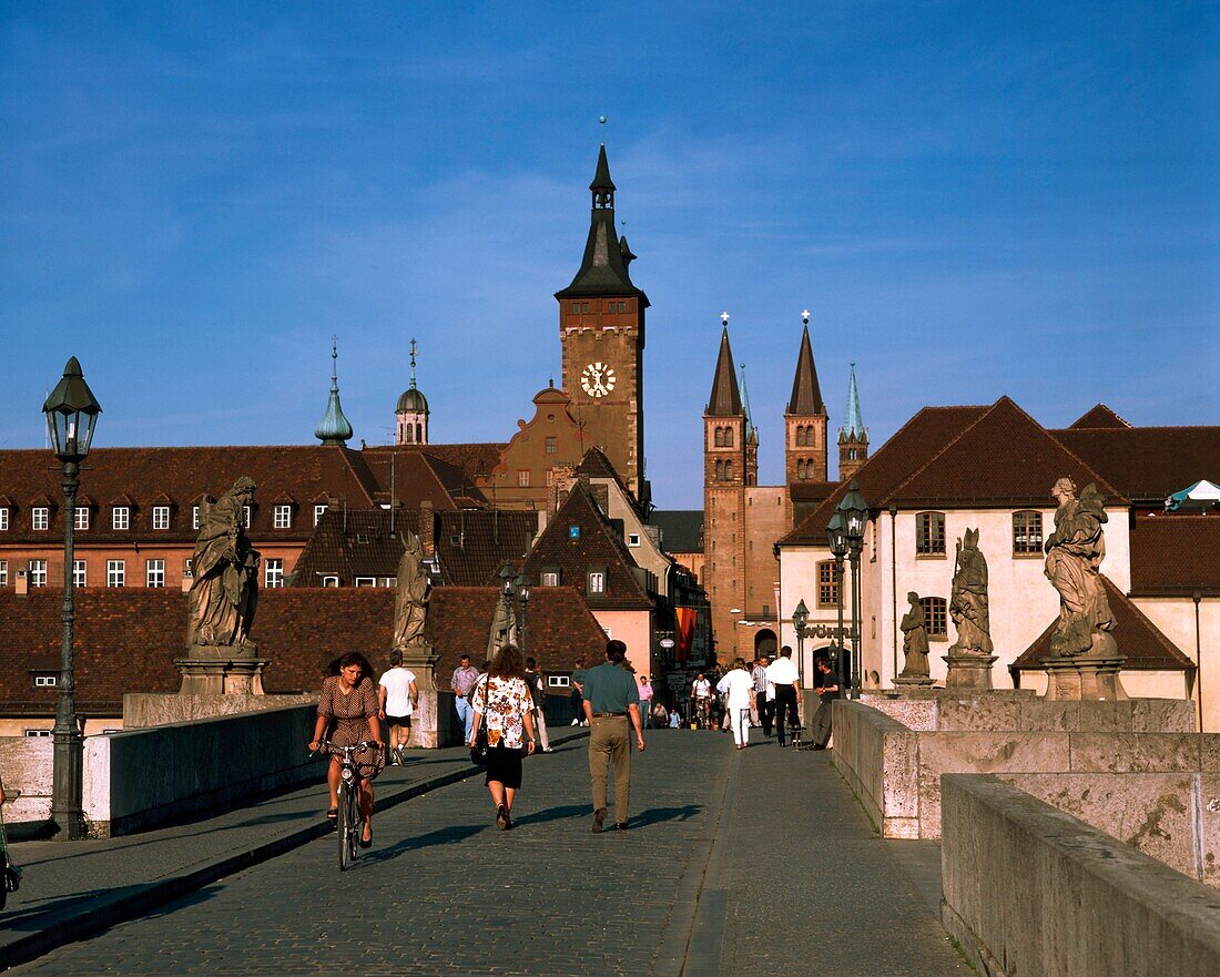 Würzburg, Franken, Maintal, Altstadt