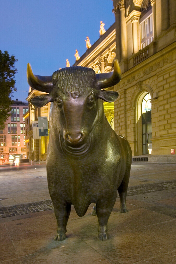 Bulle und Bär der Frankfurter Aktienbörse, Frankfurt, Deutschland