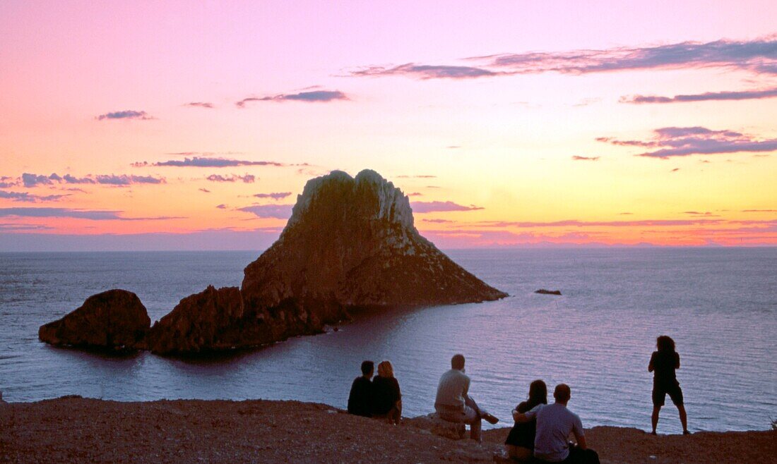 Spanien,Balearen,Ibiza,Isla Es Vedra,Sonnenuntergang