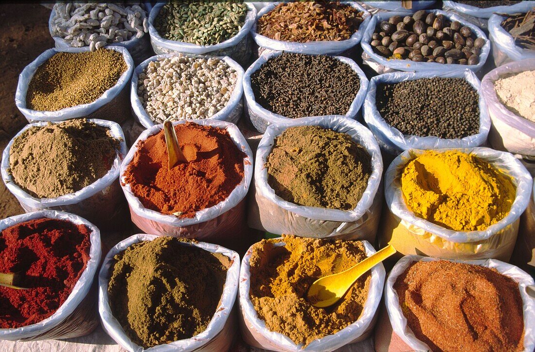 India, Goa, market,spices,curry
